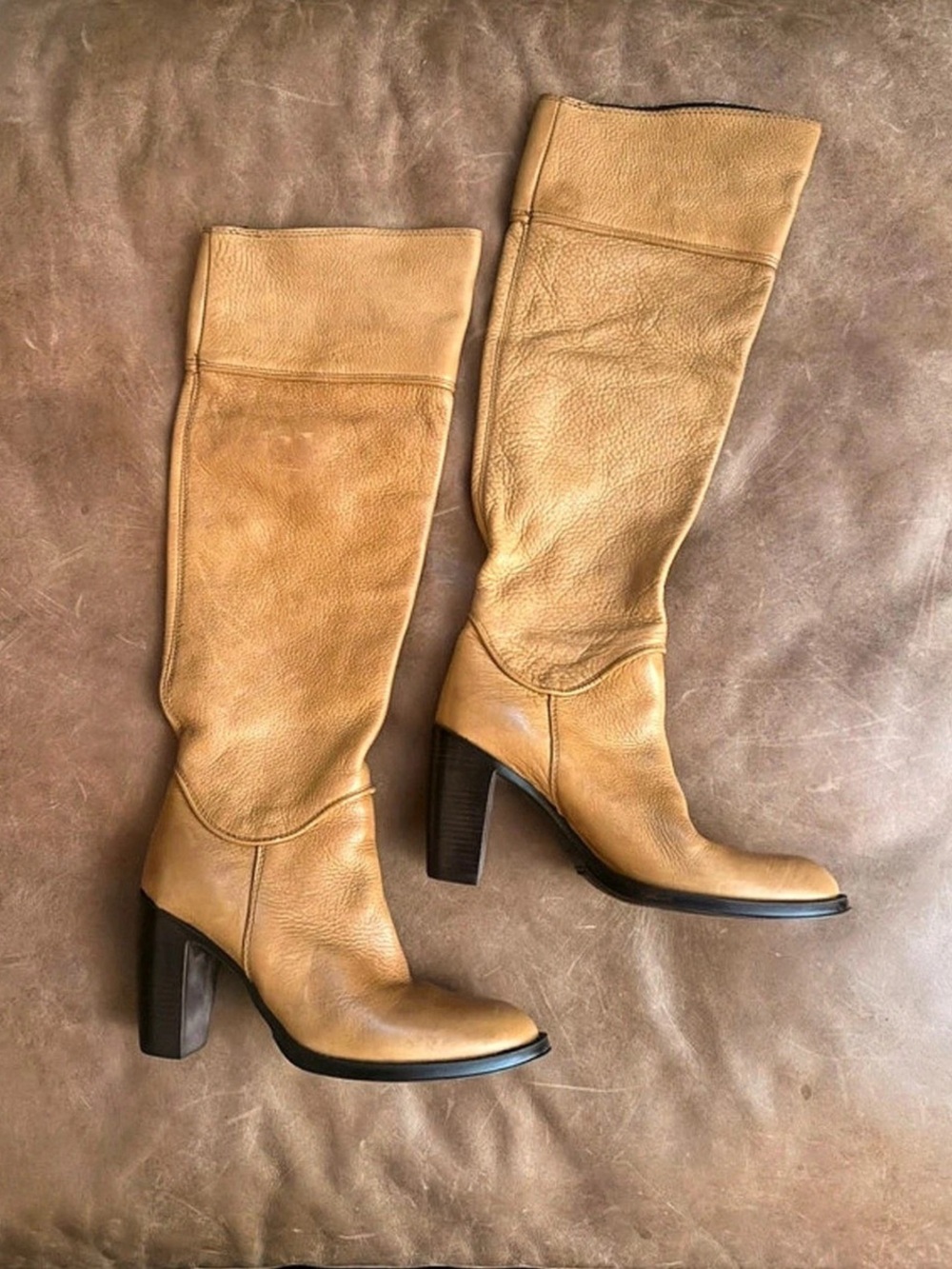 STEVEN by Steve Madden tan knee high boots
